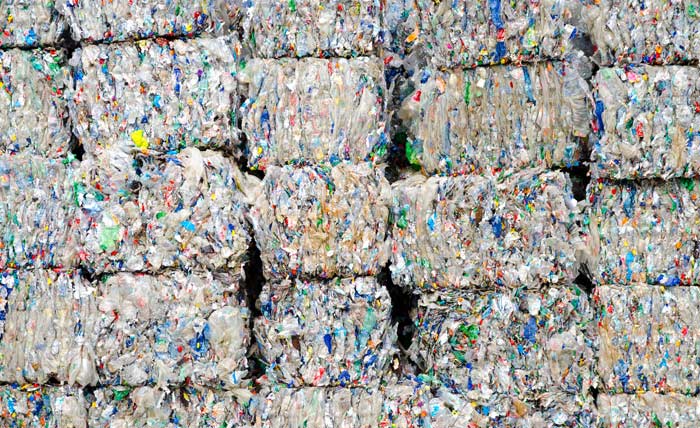 Recycling being collected